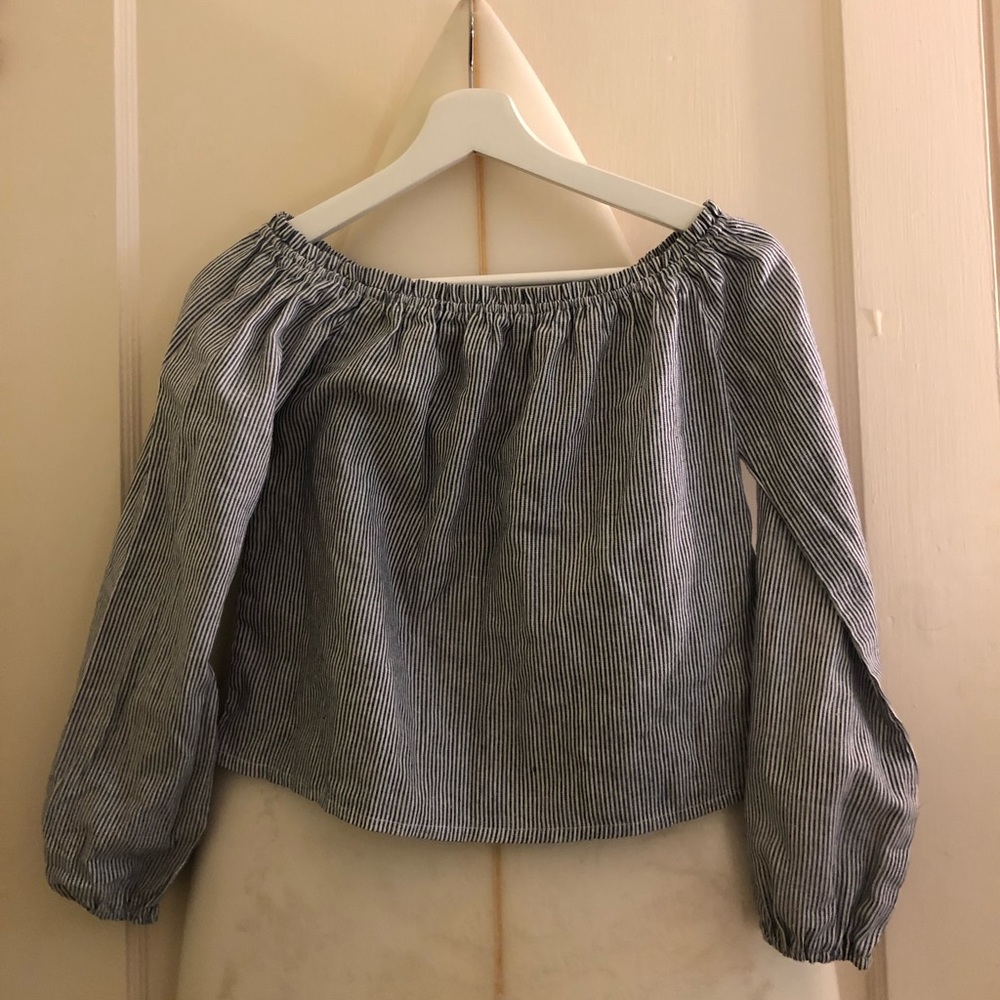 Brandy Melville off the shoulder striped shirt